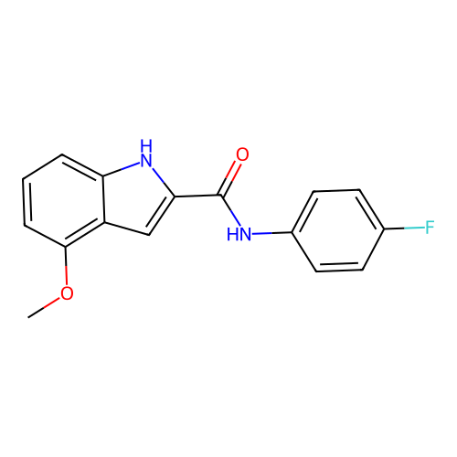 N-(4-fluorophenyl)-4-methoxy-1H-indole-2-carboxamide structure