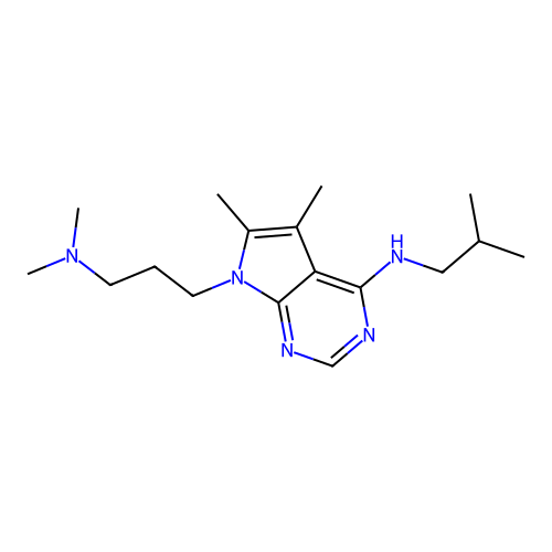 7-(3-(dimethylamino)propyl)-N-isobutyl-5,6-dimethyl-7H-pyrrolo[2,3-d]pyrimidin-4-amine structure