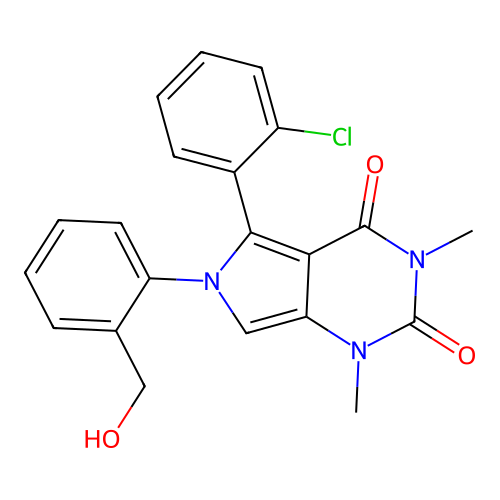 5-(2-chlorophenyl)-6-(2-(hydroxymethyl)phenyl)-1,3-dimethyl-1H-pyrrolo[3,4-d]pyrimidine-2,4(3H,6H)-dione structure