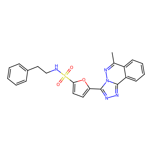 5-(6-methyl-[1,2,4]triazolo[3,4-a]phthalazin-3-yl)-N-phenethylfuran-2-sulfonamide structure