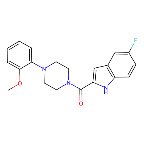(5-fluoro-1H-indol-2-yl)-[4-(2-methoxyphenyl)piperazin-1-yl]methanone structure
