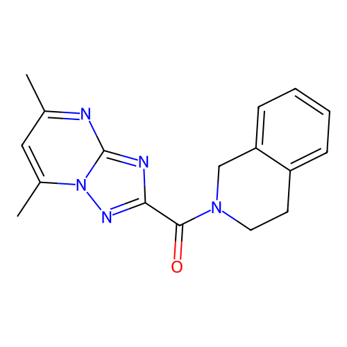 (3,4-dihydroisoquinolin-2(1H)-yl)(5,7-dimethyl-[1,2,4]triazolo[1,5-a]pyrimidin-2-yl)methanone structure