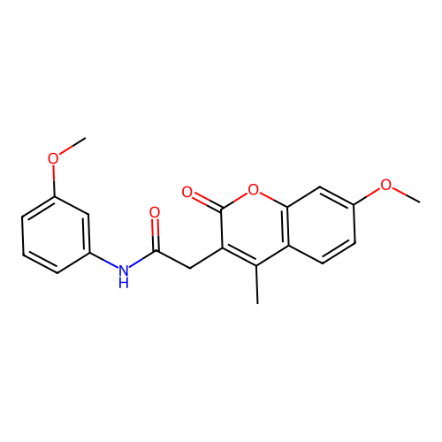 2-(7-methoxy-4-methyl-2-oxo-2H-chromen-3-yl)-N-(3-methoxyphenyl)acetamide structure