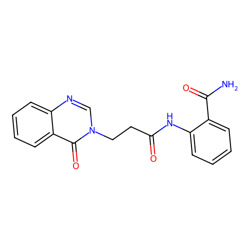 2-({3-[4-oxo-3(4H)-quinazolinyl]propanoyl}amino)benzamide structure