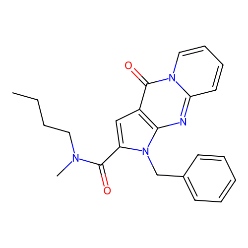 1-benzyl-N-butyl-N-methyl-4-oxo-1,4-dihydropyrido[1,2-a]pyrrolo[2,3-d]pyrimidine-2-carboxamide structure