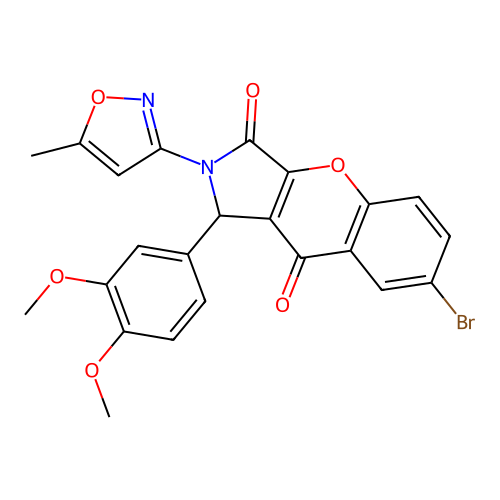 7-bromo-1-(3,4-dimethoxyphenyl)-2-(5-methyl-1,2-oxazol-3-yl)-1,2-dihydrochromeno[2,3-c]pyrrole-3,9-dione structure