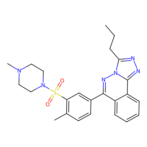 6-(4-methyl-3-((4-methylpiperazin-1-yl)sulfonyl)phenyl)-3-propyl-[1,2,4]triazolo[3,4-a]phthalazine structure
