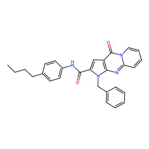 1-benzyl-N-(4-butylphenyl)-4-oxo-1,4-dihydropyrido[1,2-a]pyrrolo[2,3-d]pyrimidine-2-carboxamide structure
