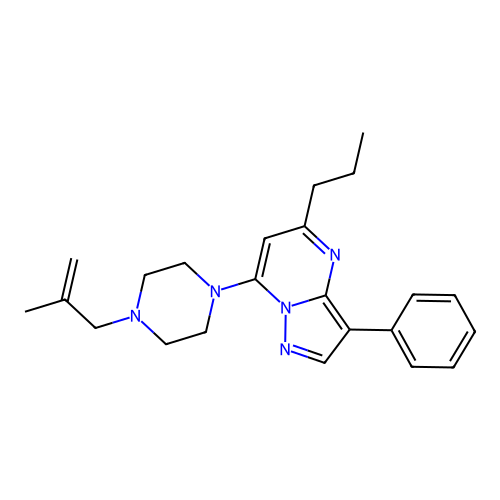 7-(4-(2-Methylallyl)piperazin-1-yl)-3-phenyl-5-propylpyrazolo[1,5-a]pyrimidine structure