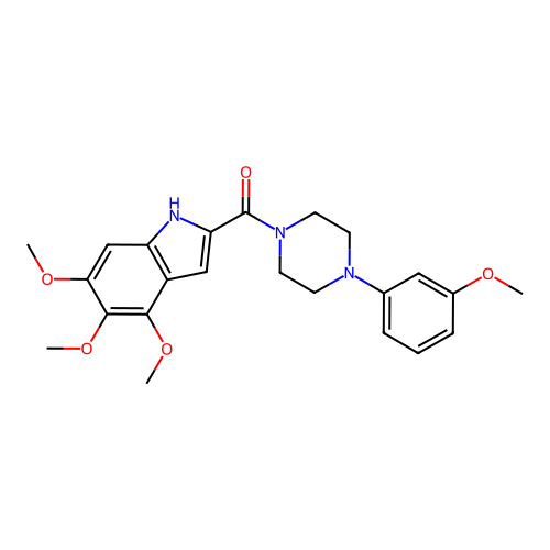 (4-(3-methoxyphenyl)piperazin-1-yl)(4,5,6-trimethoxy-1H-indol-2-yl)methanone structure