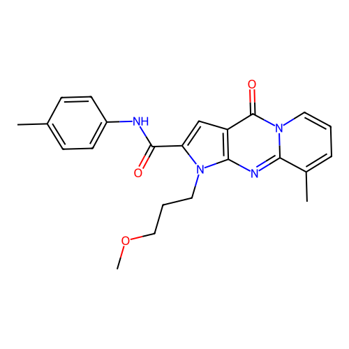 1-(3-methoxypropyl)-9-methyl-4-oxo-N-(p-tolyl)-1,4-dihydropyrido[1,2-a]pyrrolo[2,3-d]pyrimidine-2-carboxamide structure