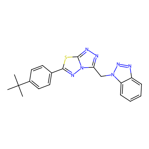 3-(benzotriazol-1-ylmethyl)-6-(4-tert-butylphenyl)-[1,2,4]triazolo[3,4-b][1,3,4]thiadiazole structure