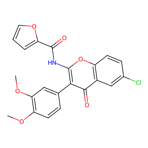 N-(6-chloro-3-(3,4-dimethoxyphenyl)-4-oxo-4H-chromen-2-yl)furan-2-carboxamide structure