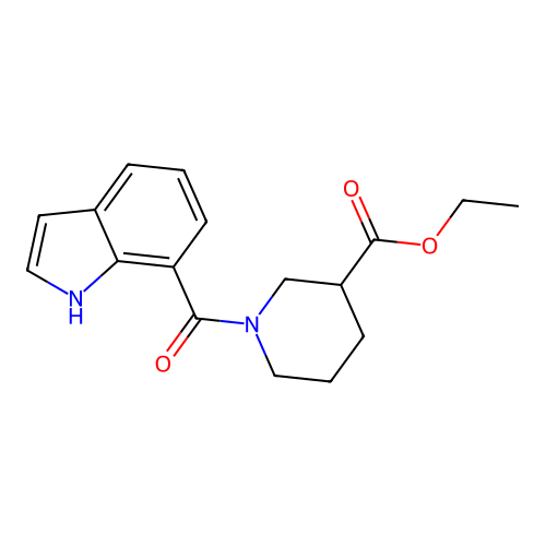 ethyl 1-(1H-indole-7-carbonyl)piperidine-3-carboxylate structure