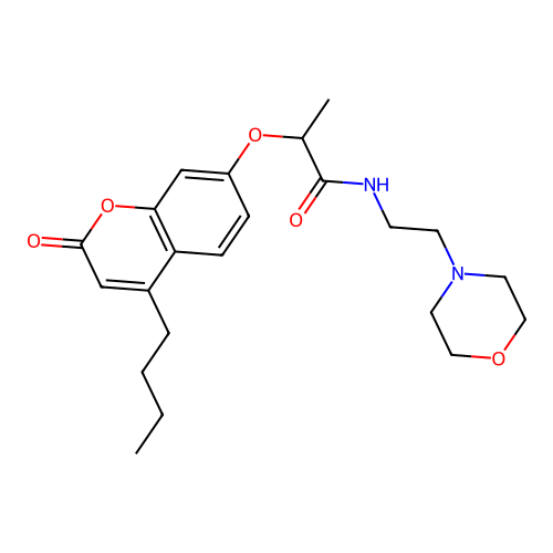 2-[(4-butyl-2-oxo-2H-chromen-7-yl)oxy]-N-[2-(morpholin-4-yl)ethyl]propanamide structure
