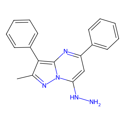 7-Hydrazinyl-2-methyl-3,5-diphenylpyrazolo[1,5-a]pyrimidine structure