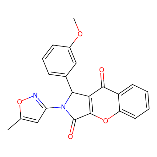 1-(3-methoxyphenyl)-2-(5-methyl-1,2-oxazol-3-yl)-1H-chromeno[2,3-c]pyrrole-3,9-dione structure
