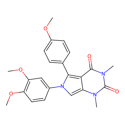 6-(3,4-dimethoxyphenyl)-5-(4-methoxyphenyl)-1,3-dimethyl-1H-pyrrolo[3,4-d]pyrimidine-2,4(3H,6H)-dione structure