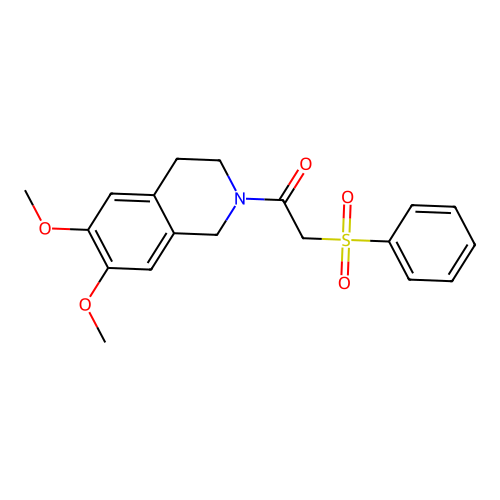 1-(6,7-dimethoxy-3,4-dihydroisoquinolin-2(1H)-yl)-2-(phenylsulfonyl)ethanone structure
