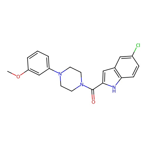 (5-chloro-1H-indol-2-yl)-[4-(3-methoxyphenyl)piperazin-1-yl]methanone structure