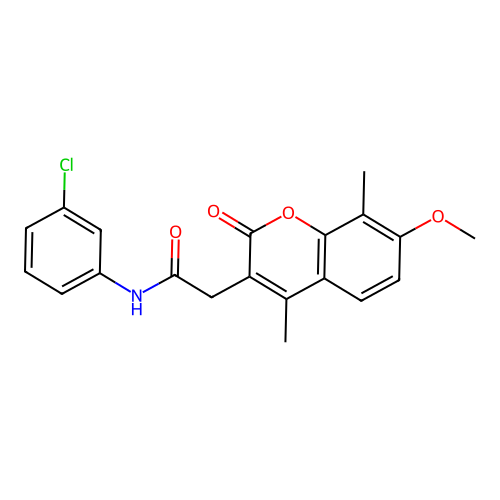 N-(3-chlorophenyl)-2-(7-methoxy-4,8-dimethyl-2-oxo-2H-chromen-3-yl)acetamide structure