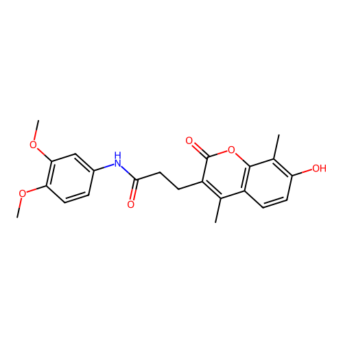 N-(3,4-dimethoxyphenyl)-3-(7-hydroxy-4,8-dimethyl-2-oxo-2H-chromen-3-yl)propanamide structure