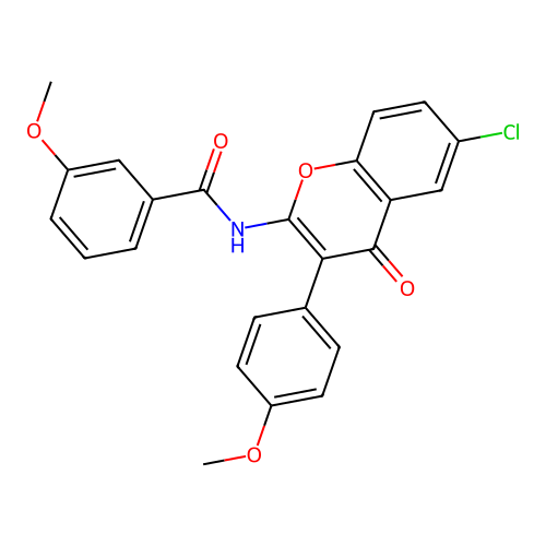N-(6-chloro-3-(4-methoxyphenyl)-4-oxo-4H-chromen-2-yl)-3-methoxybenzamide structure