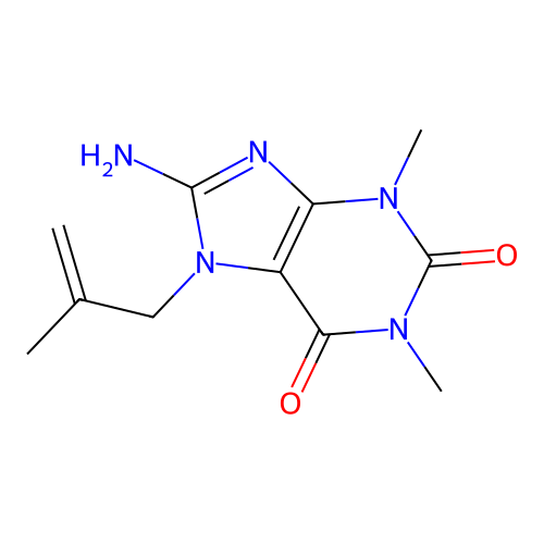 8-Amino-1,3-dimethyl-7-(2-methyl-2-propen-1-YL)-3,7-dihydro-1H-purine-2,6-dione structure