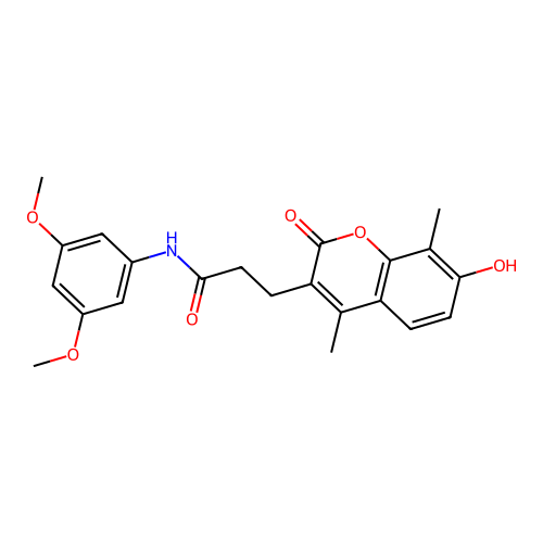 N-(3,5-dimethoxyphenyl)-3-(7-hydroxy-4,8-dimethyl-2-oxochromen-3-yl)propanamide structure