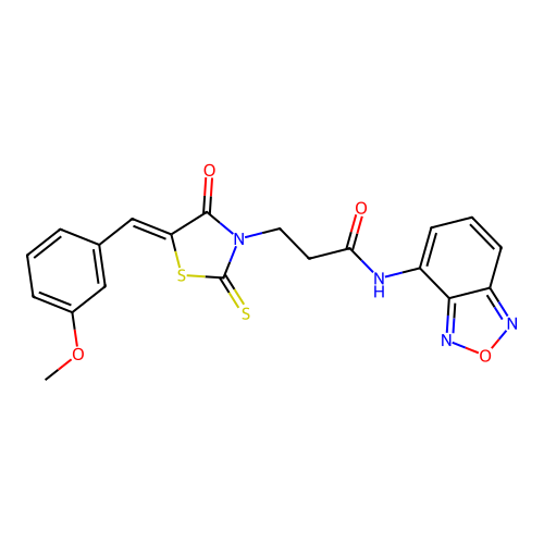 N-(benzo[c][1,2,5]oxadiazol-4-yl)-3-(5-(3-methoxybenzylidene)-4-oxo-2-thioxothiazolidin-3-yl)propanamide structure