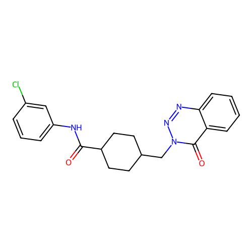 N-(3-chlorophenyl)-4-((4-oxobenzo[d][1,2,3]triazin-3(4H)-yl)methyl)cyclohexanecarboxamide structure