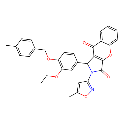 1-(3-ethoxy-4-((4-methylbenzyl)oxy)phenyl)-2-(5-methylisoxazol-3-yl)-1,2-dihydrochromeno[2,3-c]pyrrole-3,9-dione structure