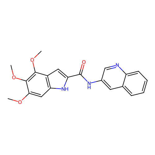 4,5,6-trimethoxy-N-(quinolin-3-yl)-1H-indole-2-carboxamide structure