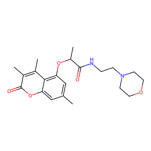 N-(2-morpholin-4-ylethyl)-2-(3,4,7-trimethyl-2-oxo-chromen-5-yl)oxy-propanamide structure
