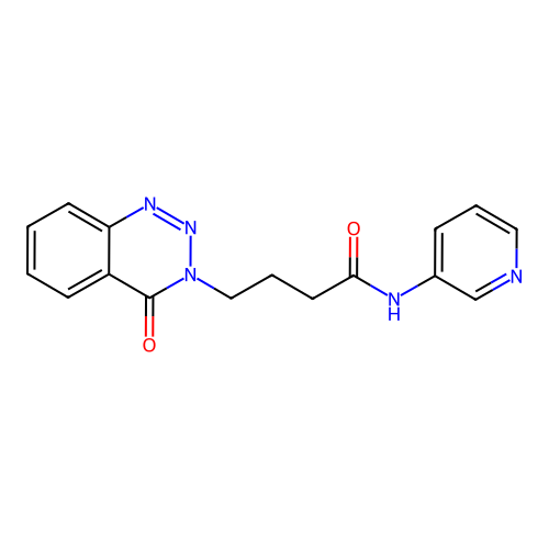 4-(4-oxo-1,2,3-benzotriazin-3(4H)-yl)-N-(pyridin-3-yl)butanamide structure