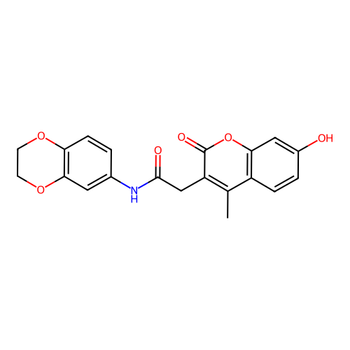 N-(2,3-dihydrobenzo[b][1,4]dioxin-6-yl)-2-(7-hydroxy-4-methyl-2-oxo-2H-chromen-3-yl)acetamide structure