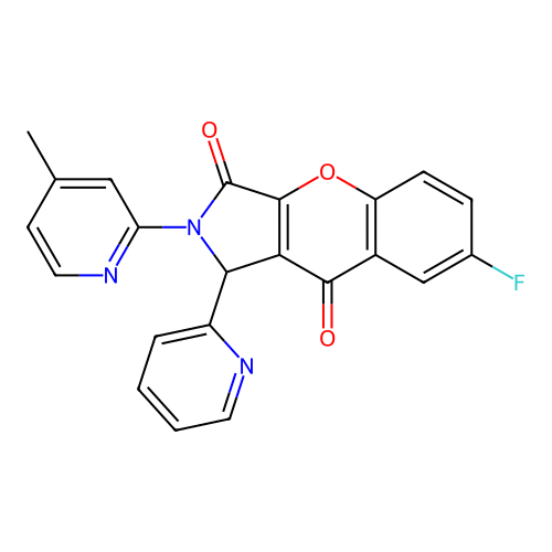 7-fluoro-2-(4-methylpyridin-2-yl)-1-(pyridin-2-yl)-1,2-dihydrochromeno[2,3-c]pyrrole-3,9-dione structure