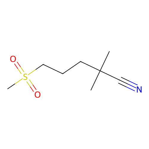 2,2-Dimethyl-5-methylsulfonylpentanenitrile structure