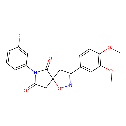 7-(3-chlorophenyl)-3-(3,4-dimethoxyphenyl)-1-oxa-2,7-diazaspiro[4.4]non-2-ene-6,8-dione structure