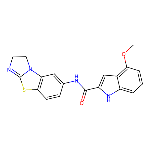 N-(1,2-dihydroimidazo[2,1-b][1,3]benzothiazol-7-yl)-4-methoxy-1H-indole-2-carboxamide structure