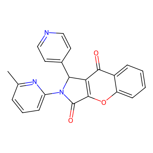 2-(6-methylpyridin-2-yl)-1-(pyridin-4-yl)-1,2-dihydrochromeno[2,3-c]pyrrole-3,9-dione structure