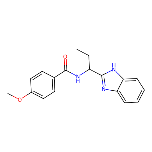 N-[1-(1H-benzimidazol-2-yl)propyl]-4-methoxybenzamide structure