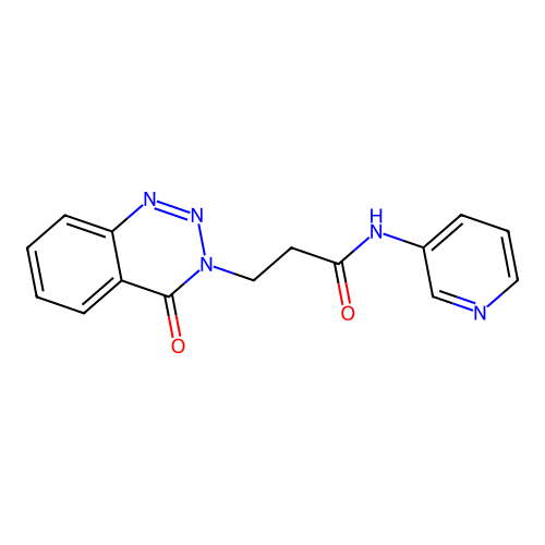 3-(4-oxo-1,2,3-benzotriazin-3(4H)-yl)-N-(pyridin-3-yl)propanamide structure