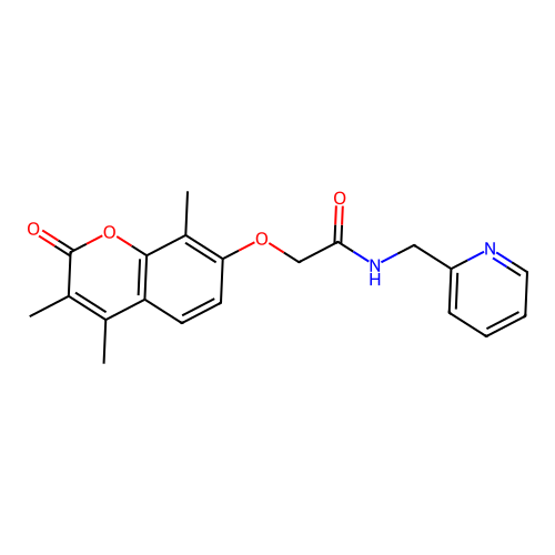 N-(pyridin-2-ylmethyl)-2-((3,4,8-trimethyl-2-oxo-2H-chromen-7-yl)oxy)acetamide structure