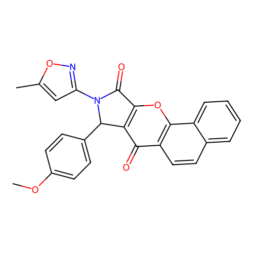 8-(4-methoxyphenyl)-9-(5-methyl-1,2-oxazol-3-yl)-8,9-dihydrobenzo[7,8]chromeno[2,3-c]pyrrole-7,10-dione structure