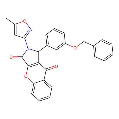 1-(3-(benzyloxy)phenyl)-2-(5-methylisoxazol-3-yl)-1,2-dihydrochromeno[2,3-c]pyrrole-3,9-dione structure