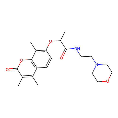 N-(2-morpholin-4-ylethyl)-2-(3,4,8-trimethyl-2-oxo-chromen-7-yl)oxy-propanamide structure