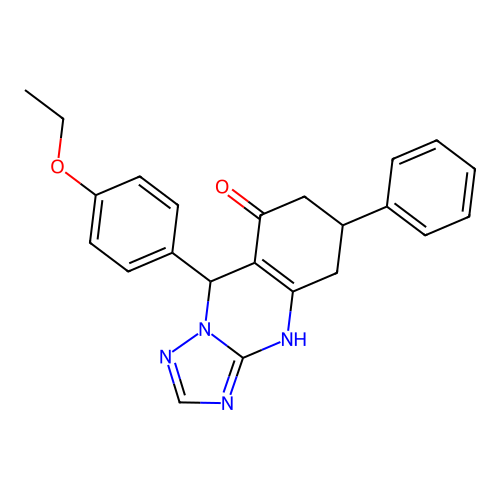 9-(4-ethoxyphenyl)-6-phenyl-5,6,7,9-tetrahydro[1,2,4]triazolo[5,1-b]quinazolin-8-ol structure