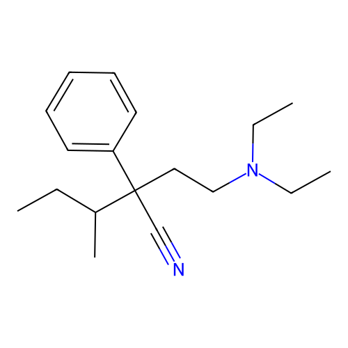 2-[2-(Diethylamino)ethyl]-3-methyl-2-phenylpentanenitrile structure
