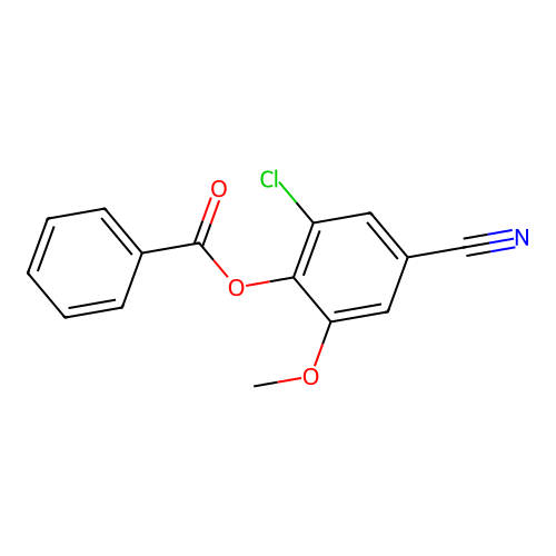 2-Chloro-4-cyano-6-methoxyphenyl benzoate structure